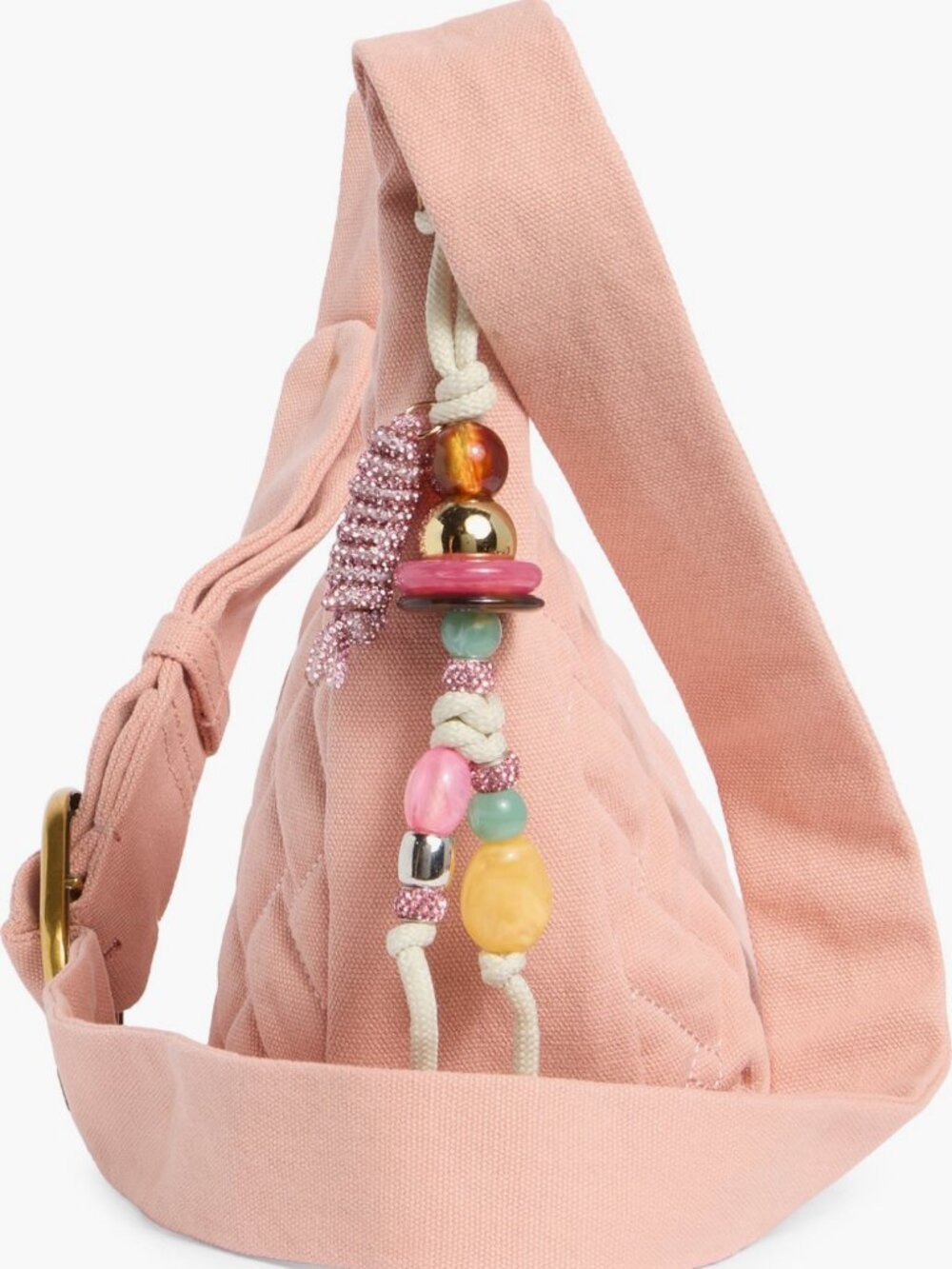 Kurt Geiger London Quilted Hobo Shoulder Bag Pastel Pink Purse Crossbody NWT - Picture 4 of 6